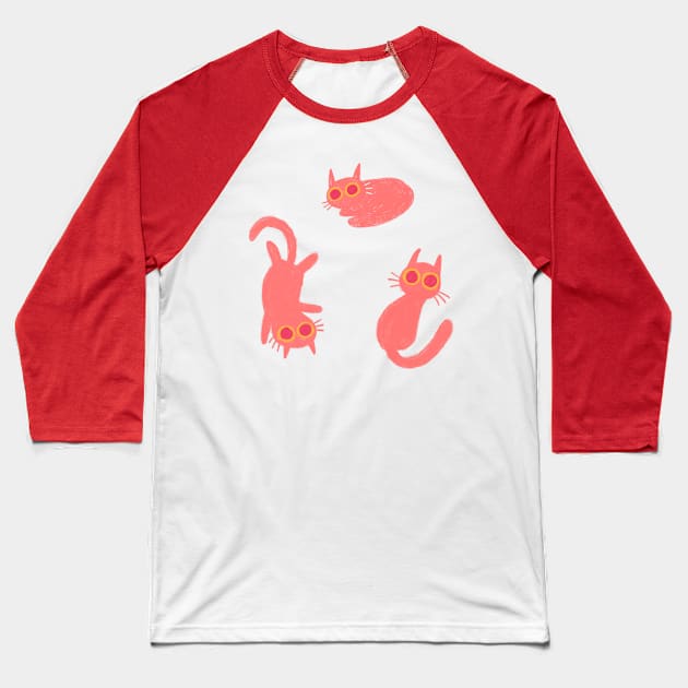 Cats, Cats, Cats! Baseball T-Shirt by le_onionboi